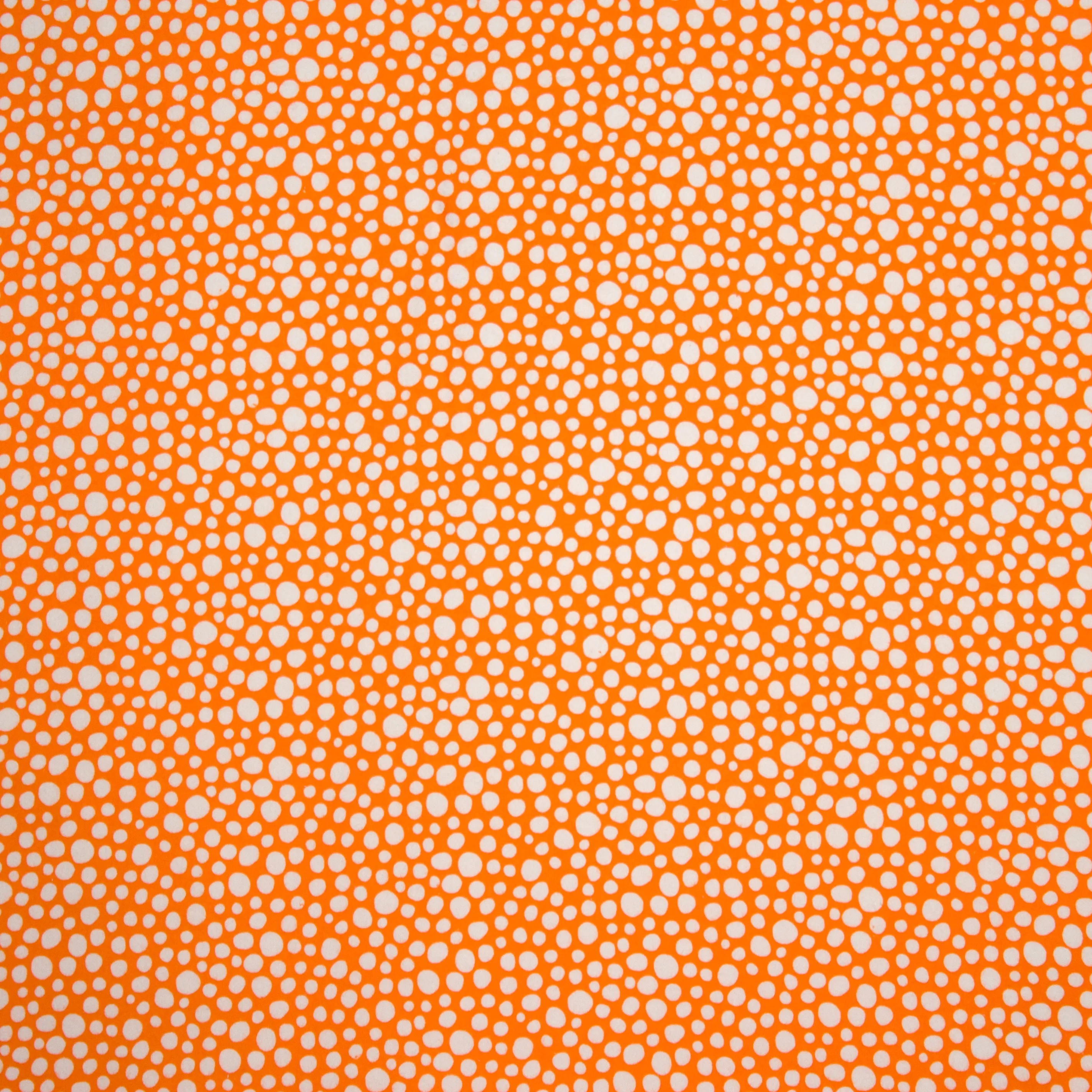 Flanel oranje met witte stippen